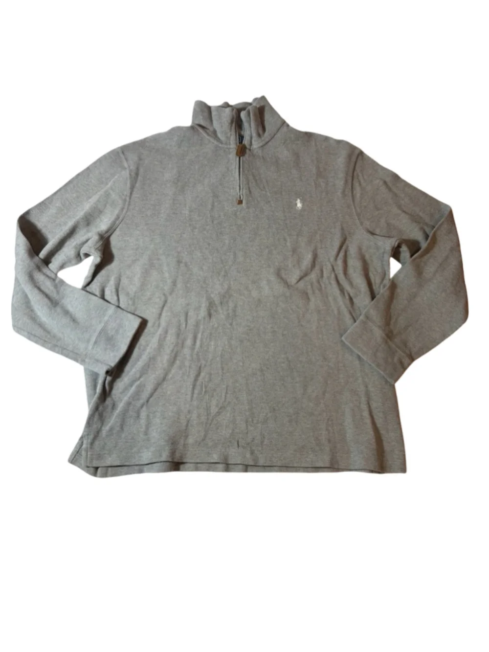 Polo Ralph Lauren Gray Quarter Zip Pullover Cotton Shirt XL Pony Logo